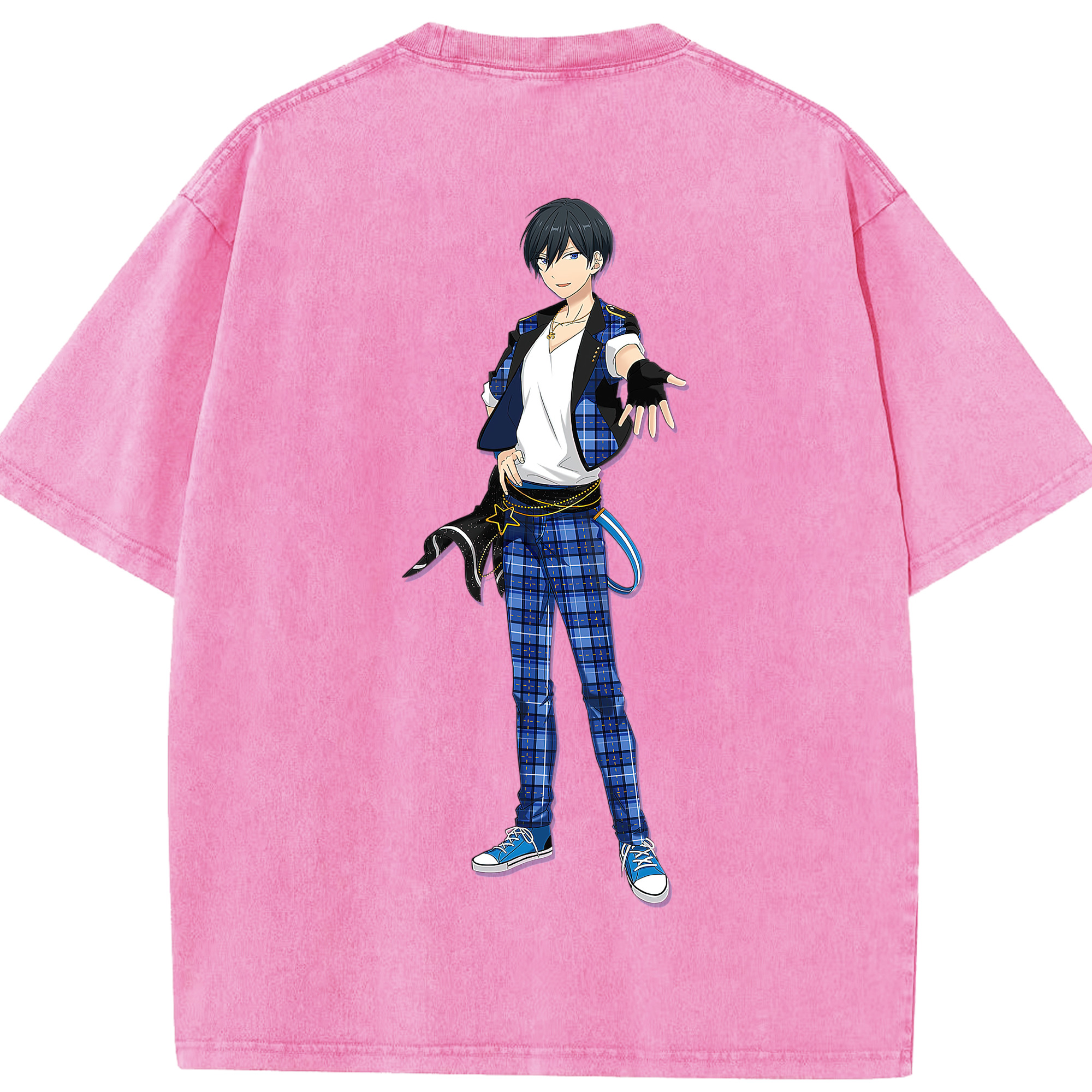 （画像用） あんさんぶるスターズ! Ensemble Stars 綿100% ヴィンテージ風 半袖Tシャツ（背面プリント）